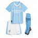 Cheap Manchester City Erling Haaland #9 Home Football Kit Children 2023-24 Short Sleeve (+ pants)